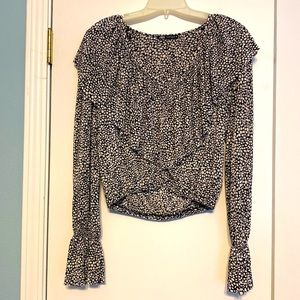 Zara black & white patterned long sleeve top